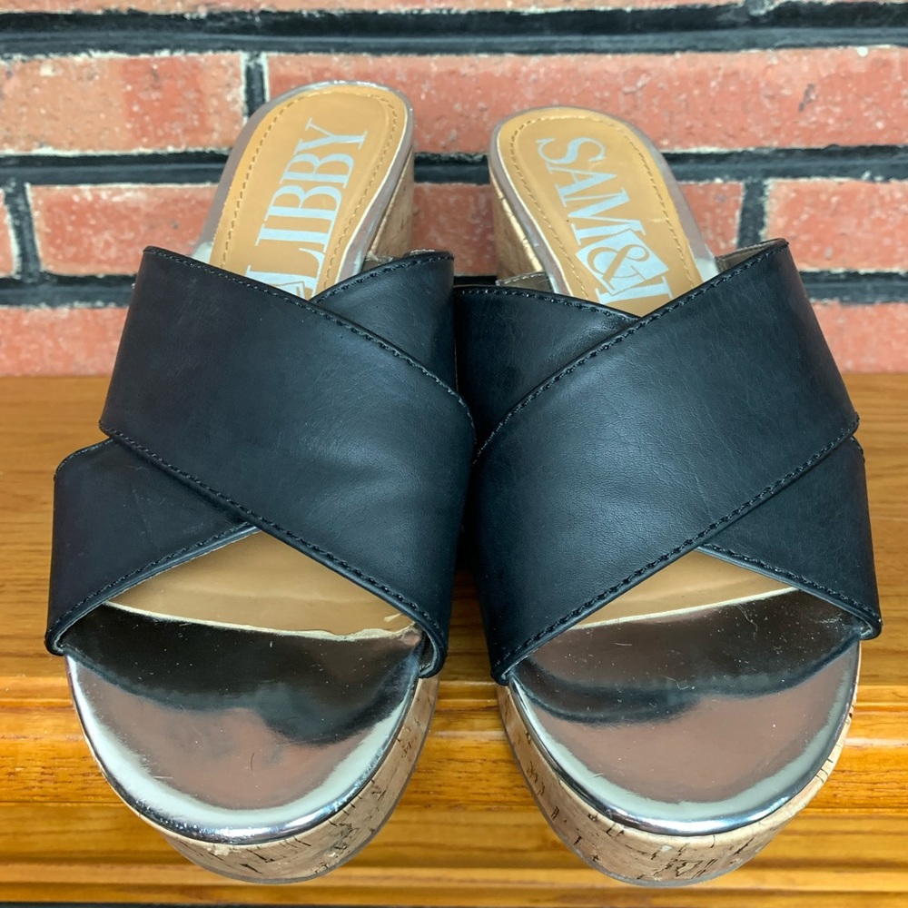 Sam & Libby Black Sandals SZ-7
